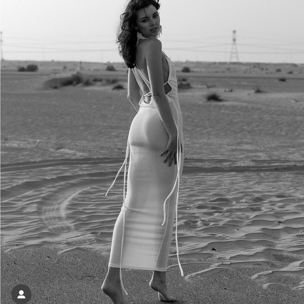 Backless Ivory Maxi Dress
